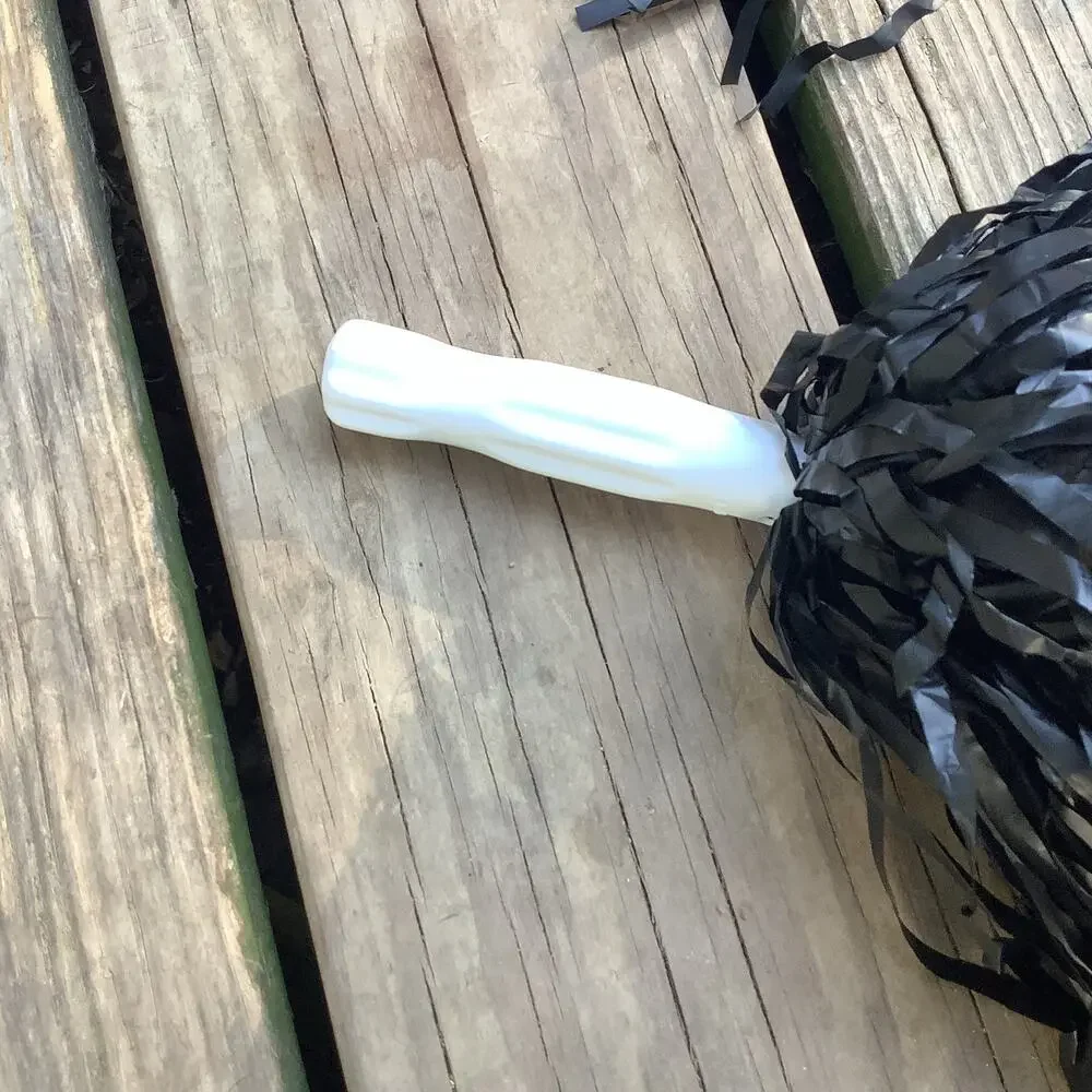 Cheerleading Pom Poms Pair Solid Black 10